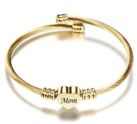 Stainless Steel Braided Mother’s Day Bracelets for Mom
